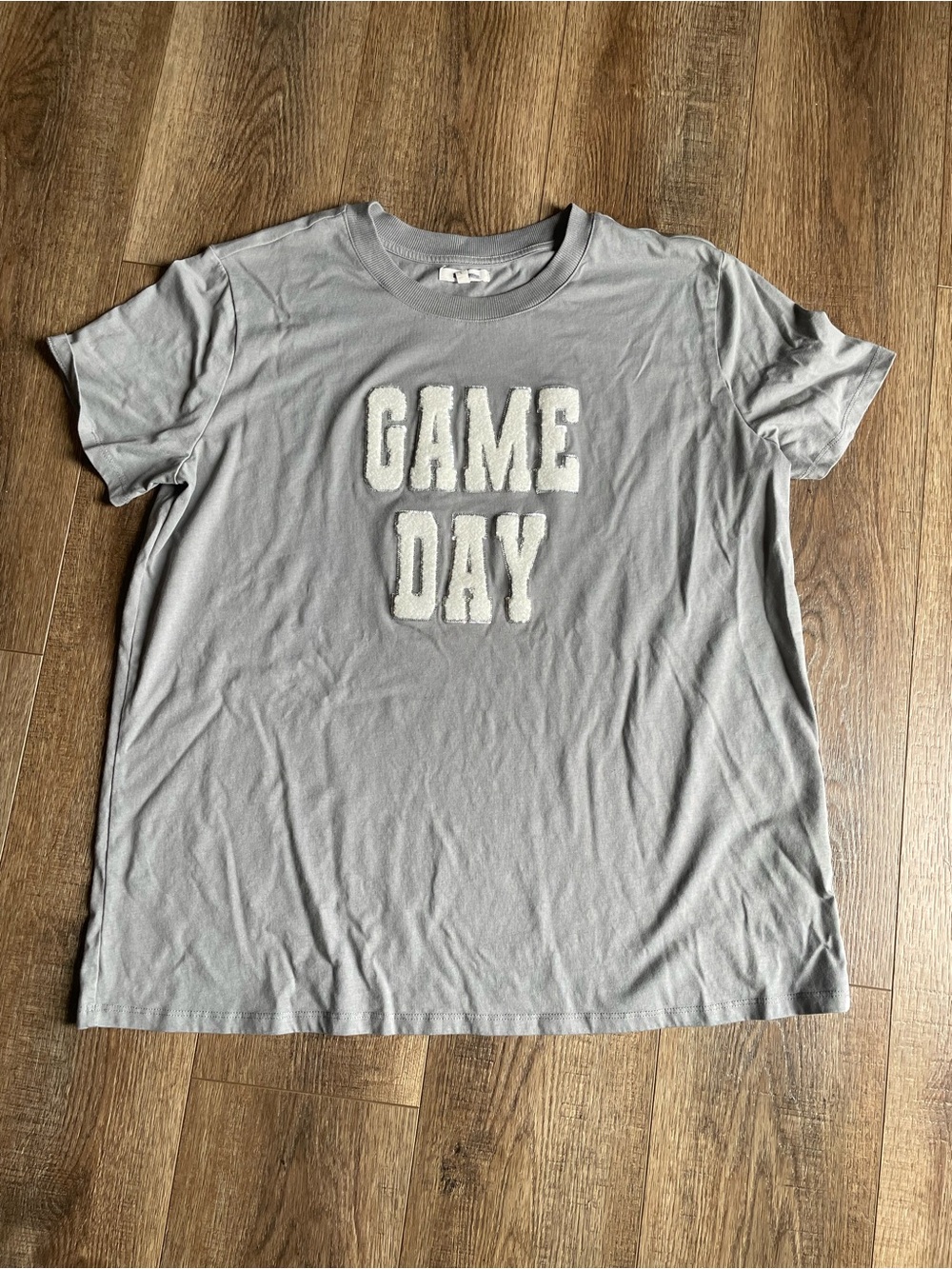 GAME DAY Short-Sleeve Oversized Tee - Light Gray